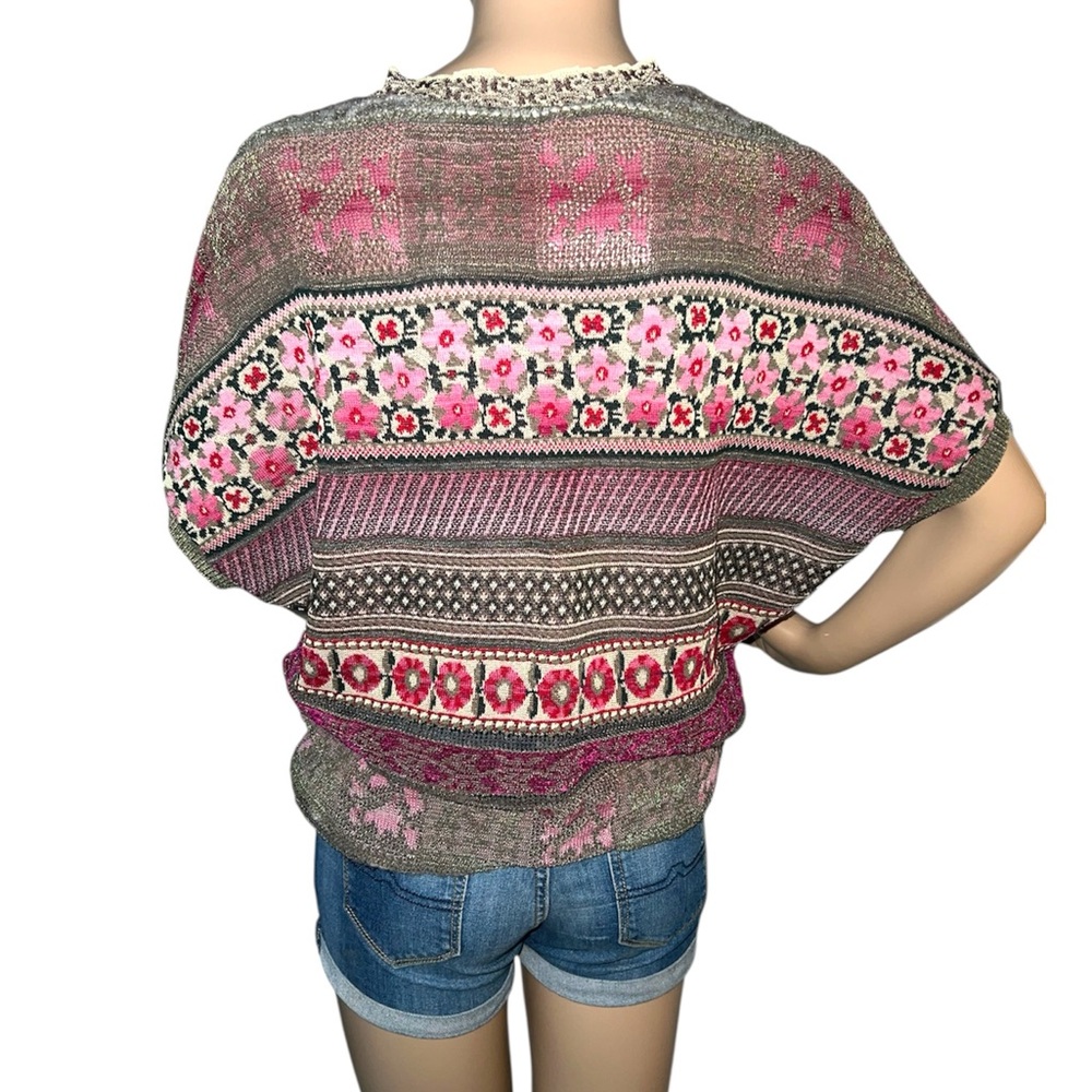 𝐂𝐇𝐀𝐂𝐎𝐊 | WOOL BLEND FLORAL PATCHWORK TOP - Picture 3 of 11